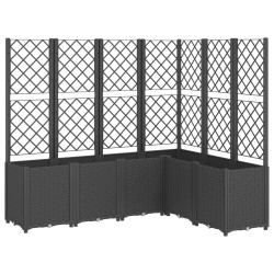 vidaXL Jardinera con enrejado PP negro 160x120x140 cm
