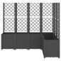 vidaXL Jardinera con enrejado PP negro 160x120x140 cm