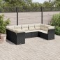 vidaXL Set de sofás de jardín 8 piezas y cojines ratán sintético negro vidaXL Set de sofás de jardín 8 piezas y cojines ratán sintético negro