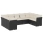 vidaXL Set de sofás de jardín 8 piezas y cojines ratán sintético negro vidaXL Set de sofás de jardín 8 piezas y cojines ratán sintético negro