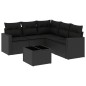 vidaXL Set de sofás de jardín 6 piezas y cojines ratán sintético negro vidaXL Set de sofás de jardín 6 piezas y cojines ratán sintético negro