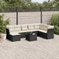 vidaXL Set de sofás de jardín 8 piezas y cojines ratán sintético negro vidaXL Set de sofás de jardín 8 piezas y cojines ratán sintético negro