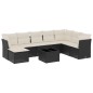 vidaXL Set de sofás de jardín 8 piezas y cojines ratán sintético negro vidaXL Set de sofás de jardín 8 piezas y cojines ratán sintético negro