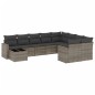 vidaXL Set de sofás de jardín 10 pzas con cojines ratán sintético gris vidaXL Set de sofás de jardín 10 pzas con cojines ratán sintético gris