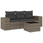 vidaXL Set de sofás de jardín 4 pzas y cojines ratán sintético gris vidaXL Set de sofás de jardín 4 pzas y cojines ratán sintético gris