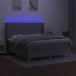 vidaXL Cama box spring colchón y luces LED tela gris claro 180x200 cm vidaXL Cama box spring colchón y luces LED tela gris claro 180x200 cm