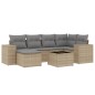 vidaXL Set sofás de jardín 7 piezas y cojines ratán sintético beige vidaXL Set sofás de jardín 7 piezas y cojines ratán sintético beige