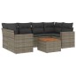 vidaXL Set de sofás de jardín 7 piezas con cojines ratán PE gris vidaXL Set de sofás de jardín 7 piezas con cojines ratán PE gris