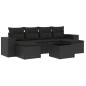 vidaXL Set de comedor de jardín 7 pzas y cojines ratán sintético negro vidaXL Set de comedor de jardín 7 pzas y cojines ratán sintético negro