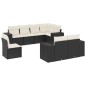 vidaXL Set de sofás de jardín 8 piezas y cojines ratán sintético negro vidaXL Set de sofás de jardín 8 piezas y cojines ratán sintético negro