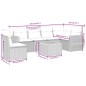 vidaXL Set de comedor de jardín 7 pzas y cojines ratán sintético negro