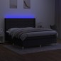 vidaXL Cama box spring colchón y luces LED tela negro 160x200 cm vidaXL Cama box spring colchón y luces LED tela negro 160x200 cm