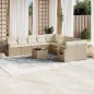 vidaXL Set de sofás de jardín 11pzas con cojines ratán sintético beige vidaXL Set de sofás de jardín 11pzas con cojines ratán sintético beige