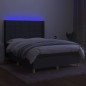 vidaXL Cama box spring colchón y luces LED tela gris oscuro 140x190 cm vidaXL Cama box spring colchón y luces LED tela gris oscuro 140x190 cm