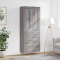 vidaXL Aparador alto madera contrachapada gris sonoma 69,5x34x180 cm