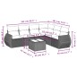 vidaXL Set de comedor de jardín 7 pzas y cojines ratán sintético negro