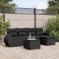 vidaXL Set de sofás de jardín 6 piezas y cojines ratán sintético negro vidaXL Set de sofás de jardín 6 piezas y cojines ratán sintético negro