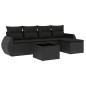 vidaXL Set de sofás de jardín 6 piezas y cojines ratán sintético negro vidaXL Set de sofás de jardín 6 piezas y cojines ratán sintético negro
