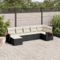 vidaXL Set de comedor de jardín 7 pzas y cojines ratán sintético negro vidaXL Set de comedor de jardín 7 pzas y cojines ratán sintético negro