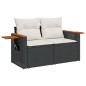 vidaXL Set de comedor de jardín 7 pzas y cojines ratán sintético negro vidaXL Set de comedor de jardín 7 pzas y cojines ratán sintético negro