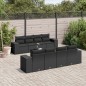 vidaXL Set de sofás de jardín 8 piezas y cojines ratán sintético negro vidaXL Set de sofás de jardín 8 piezas y cojines ratán sintético negro