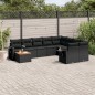 vidaXL Set de sofás de jardín 10 pzas cojines ratán sintético negro vidaXL Set de sofás de jardín 10 pzas cojines ratán sintético negro