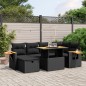 vidaXL Set de comedor de jardín 7 pzas y cojines ratán sintético negro vidaXL Set de comedor de jardín 7 pzas y cojines ratán sintético negro