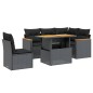 vidaXL Set de sofás de jardín 6 piezas y cojines ratán sintético negro vidaXL Set de sofás de jardín 6 piezas y cojines ratán sintético negro