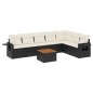 vidaXL Set de sofás de jardín 8 piezas y cojines ratán sintético negro vidaXL Set de sofás de jardín 8 piezas y cojines ratán sintético negro