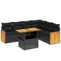 vidaXL Set de comedor de jardín 7 pzas y cojines ratán sintético negro vidaXL Set de comedor de jardín 7 pzas y cojines ratán sintético negro