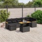 vidaXL Set de sofás de jardín 8 piezas y cojines ratán sintético negro vidaXL Set de sofás de jardín 8 piezas y cojines ratán sintético negro
