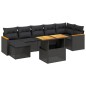 vidaXL Set de sofás de jardín 8 piezas y cojines ratán sintético negro vidaXL Set de sofás de jardín 8 piezas y cojines ratán sintético negro