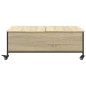 vidaXL Mesa de centro con ruedas madera ingeniería Sonoma 91x55x34 cm vidaXL Mesa de centro con ruedas madera ingeniería Sonoma 91x55x34 cm