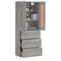 vidaXL Aparador alto madera contrachapada gris sonoma 69,5x34x180 cm