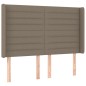 vidaXL Cama box spring colchón y luces LED tela gris taupe 140x200 cm