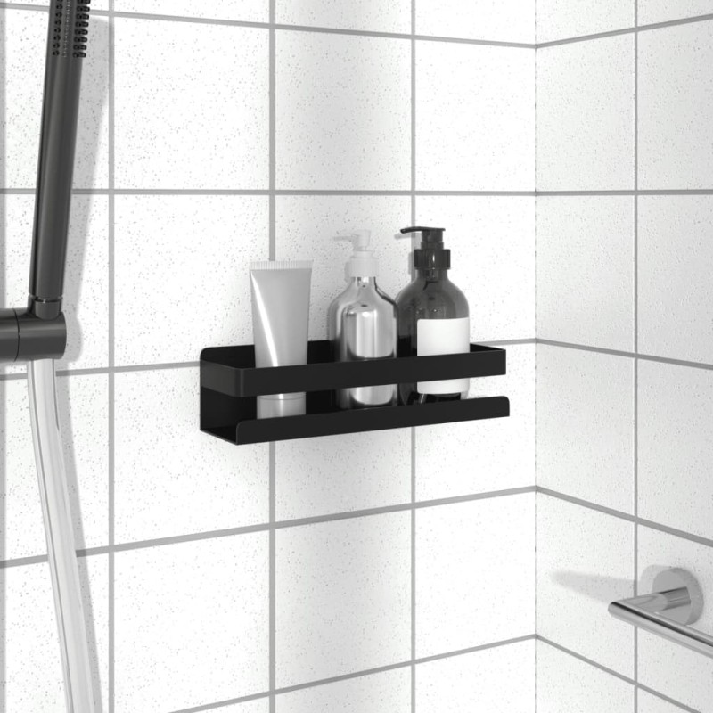 vidaXL Estante de ducha acero inoxidable cepillado negro 304 30x10x6cm vidaXL Estante de ducha acero inoxidable cepillado negro 304 30x10x6cm