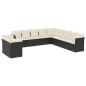 vidaXL Set de sofás de jardín 11 pzas y cojines ratán sintético negro vidaXL Set de sofás de jardín 11 pzas y cojines ratán sintético negro