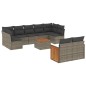 vidaXL Set de sofás de jardín 10 pzas con cojines ratán sintético gris vidaXL Set de sofás de jardín 10 pzas con cojines ratán sintético gris