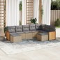 vidaXL Set de sofás de jardín 9 pzas con cojines ratán sintético beige vidaXL Set de sofás de jardín 9 pzas con cojines ratán sintético beige
