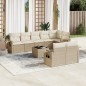 vidaXL Set de sofás de jardín 9 pzas con cojines ratán sintético beige vidaXL Set de sofás de jardín 9 pzas con cojines ratán sintético beige