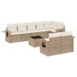 vidaXL Set de sofás de jardín 9 pzas con cojines ratán sintético beige vidaXL Set de sofás de jardín 9 pzas con cojines ratán sintético beige