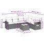 vidaXL Set de comedor de jardín 7 pzas y cojines ratán sintético negro