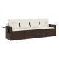vidaXL Set de sofás de jardín 4 pzas y cojines ratán sintético marrón vidaXL Set de sofás de jardín 4 pzas y cojines ratán sintético marrón