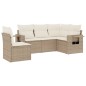 vidaXL Juego de sofás jardín con cojines 5 pzas ratán sintético beige vidaXL Juego de sofás jardín con cojines 5 pzas ratán sintético beige