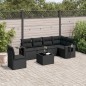 vidaXL Set de comedor de jardín 7 pzas y cojines ratán sintético negro vidaXL Set de comedor de jardín 7 pzas y cojines ratán sintético negro