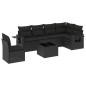 vidaXL Set de comedor de jardín 7 pzas y cojines ratán sintético negro vidaXL Set de comedor de jardín 7 pzas y cojines ratán sintético negro
