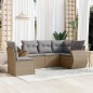 vidaXL Juego de sofás jardín con cojines 6 pzas ratán sintético beige vidaXL Juego de sofás jardín con cojines 6 pzas ratán sintético beige