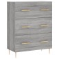 vidaXL Aparador alto madera contrachapada gris sonoma 69,5x34x180 cm