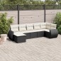 vidaXL Set de sofás de jardín 8 piezas y cojines ratán sintético negro vidaXL Set de sofás de jardín 8 piezas y cojines ratán sintético negro