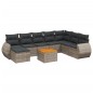 vidaXL Set de muebles de jardín 9 pzas y cojines ratán sintético gris vidaXL Set de muebles de jardín 9 pzas y cojines ratán sintético gris